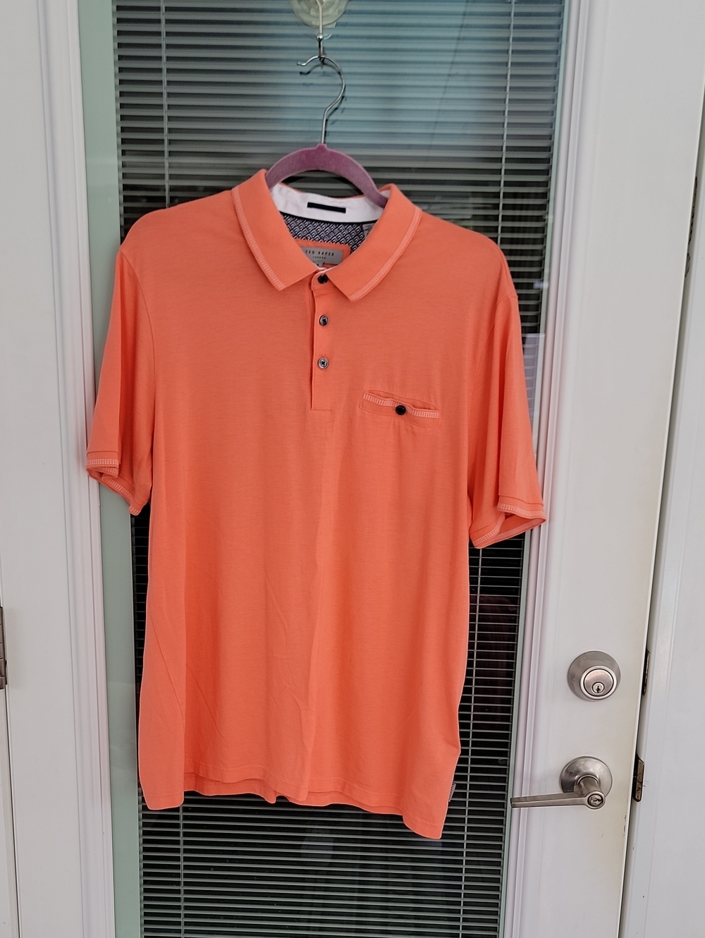 Ted Baker Short-Sleeve Polo Cotton Modal Blend Tagged A Sz 5